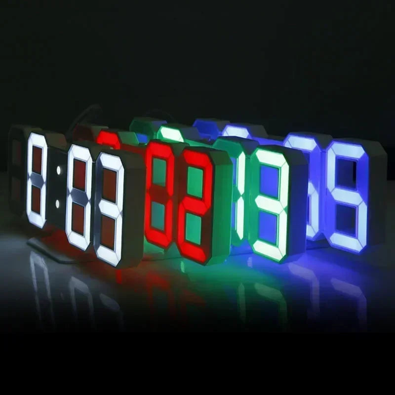 3D LED Digital Clock – Wall or Desk Display with Alarm & Temperature