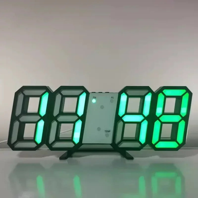 3D LED Digital Clock – Wall or Desk Display with Alarm & Temperature