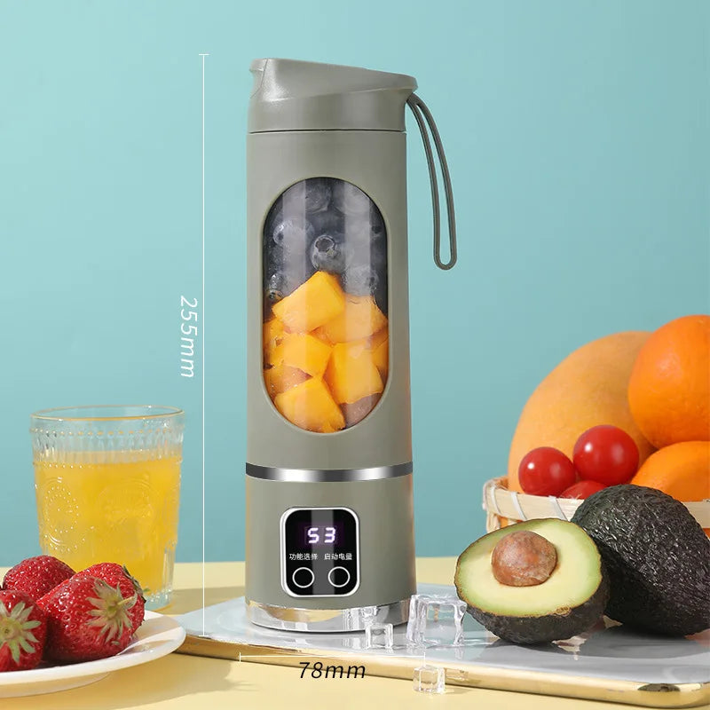 2025 Mini Electric Juicer Cup – Ice Crusher, 450ml, USB Rechargeable