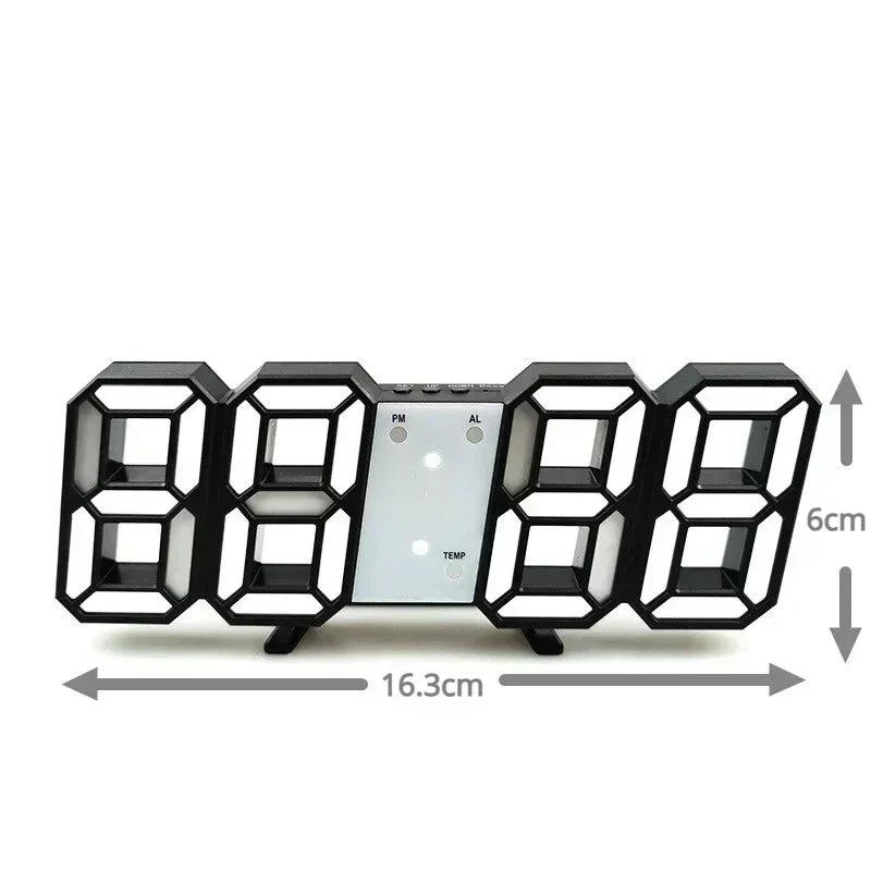 3D LED Digital Clock – Wall or Desk Display with Alarm & Temperature