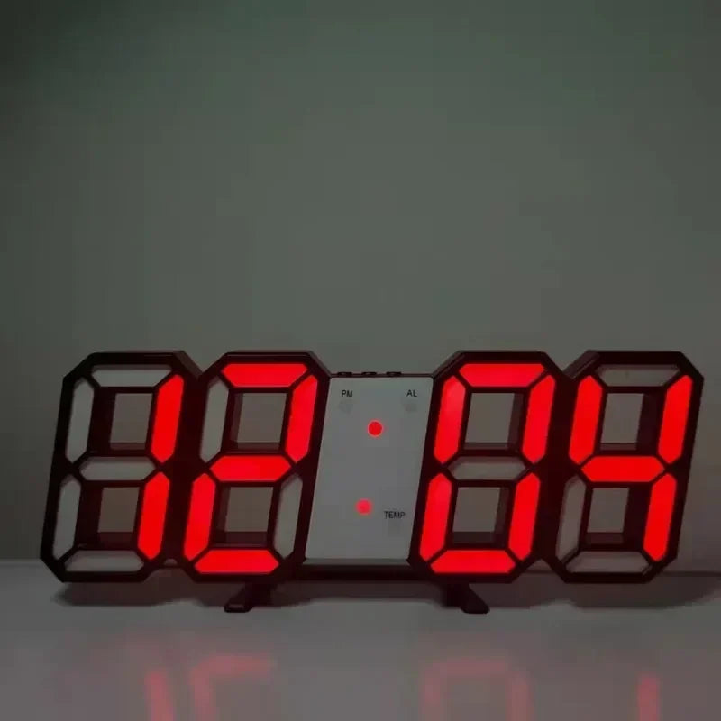 3D LED Digital Clock – Wall or Desk Display with Alarm & Temperature